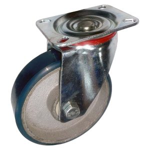 Blue PU on Cast Iron Castors (370/380 Series PTB)