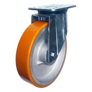 Yellow PU on Cast Iron Castor (420 Series UTB)